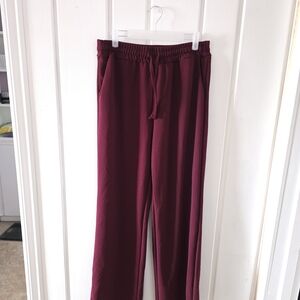 Drawstring Lounge Pants in Deep Wine
